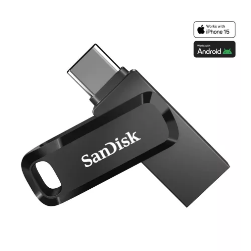 SanDisk Dual Drive pendrive, 128GB, fekete (183598)