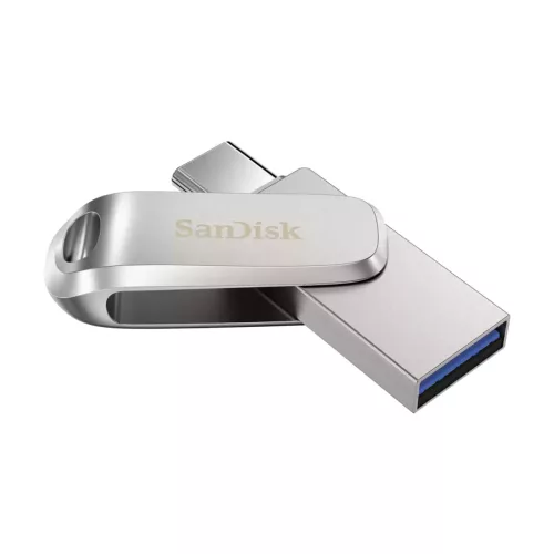 SanDisk, Pendrive, 64GB, Dual Drive, Ezüst