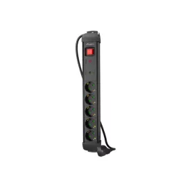  Lanberg SP1-05F-0150-BK 5x Schuko aljzat túlfeszültség ellen védett 1.5m kapcsolós fekete elosztósor