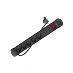Lanberg SP1-05F-0150-BK 5x Schuko aljzat túlfeszültség ellen védett 1.5m kapcsolós fekete elosztósor