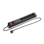 Lanberg SP1-05F-0500-BK 5x Schuko aljzat túlfeszültség ellen védett 5m kapcsolós fekete elosztósor