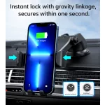 Choetech Telefon (15W,töltős, gravitációs,szellőzőre,USB-C), tartó