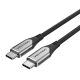 Vention USB-C 3.1/M -> USB-C 3.1/M,  (szövet, szürke), 1m, kábel