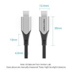 Vention USB-C 3.1/M -> USB-C 3.1/M,  (szövet, szürke), 1m, kábel