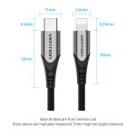 Vention USB-C 2.0/M -> Lightning 2m, kábel