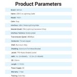 Vention USB-C 2.0/M -> Lightning 2m, kábel