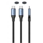 Vention USB-C 4.0/M -> USB-C 4.0/M,  (szövet,5A,alu, szürke), 1m, kábel