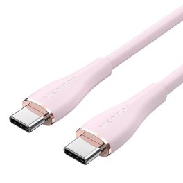   Vention USB-C 2.0/M -> USB-C 2.0/M, (5A,szilikon,pink), 1,5m, kábel