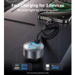 Choetech USB-C*2+A (65W,3-portos, autós, gyorstöltő), töltő
