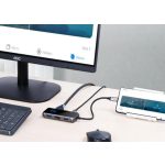 Vention USB-C -> HDMI/ USB3.0*3/PD (0,15m, szürke, tükrös felületű), Dokkoló