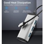 Vention USB-C -> USB3.0*4/Micro USB 0,15m (szürke fémszerű), Hub