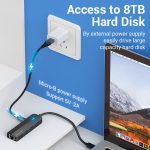 Vention USB-C -> USB3.0*3/Micro USB-B/RJ45 0,15m, Hub