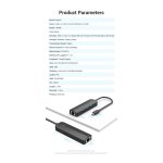 Vention USB-C -> USB3.0*3/Micro USB-B/RJ45 0,15m, Hub