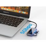 Vention USB-C -> HDMI/USB3.0*3/PD (0,15m Szürke Aluminum Ötvözet), Dokkoló