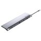 Vention USB-C -> DP/HDMI/VGA/USB-C Gen 1/USB 3.0x2/USB 2.0/RJ45/SD/TF/TRRS 3.5mm/PD, 0,25m (12 az 1-ben, szürke aluminum ötvözet), Dokkoló