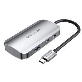   Vention USB-C -> USB-C Gen 1/USB3.0x3/PD  (0,15m Szürke Aluminum Ötvözet), Hub
