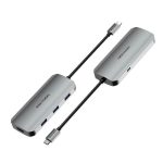 Vention USB-C -> HDMI/USB 3.0x3/PD (0,15m Szürke Aluminum Ötvözet), Dokkoló