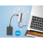 Vention USB-C -> HDMI/USB 3.0x3/RJ45/PD (0,15m Szürke Aluminum Ötvözet), Dokkoló