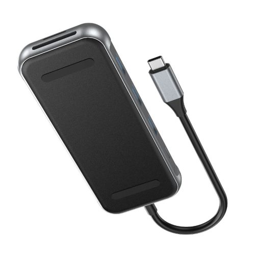 Vention USB-C -> HDMI/USB-C Gen 1/USB 3.0 x 2/RJ45/SD/TF/TRRS 3.5mm/PD (0,15m Szürke Aluminum Ötvözet) Dokkoló