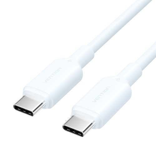 Vention Szövet USB-C -> USB-C, (3A,fehér), 1m, kábel