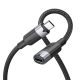 Vention USB-C 3.2/M -> USB-C 3.2/F, 0,5m,(hosszabbító, fekete, Gen2, 10Gbps), kábel