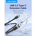 Vention USB-C 3.2/M -> USB-C 3.2/F, 0,5m,(hosszabbító, fehér, Gen2, 10Gbps), kábel