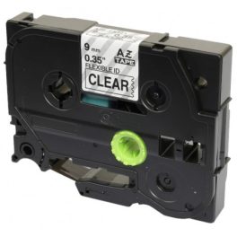   Utángyártott BROTHER TZeFX121 szalagkazetta 9mm x 8 m flexi átlátszó alapon fekete nyomtatás