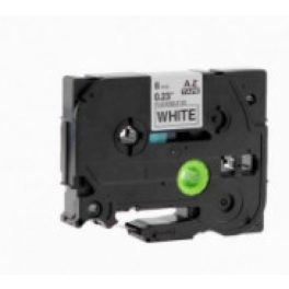   Utángyártott BROTHER TZeFX211 szalagkazetta 6mm x 8m fehér alapon fekete felirat flexi IK