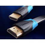 Vention HDMI, (lapos, fekete) , 3m, kábel