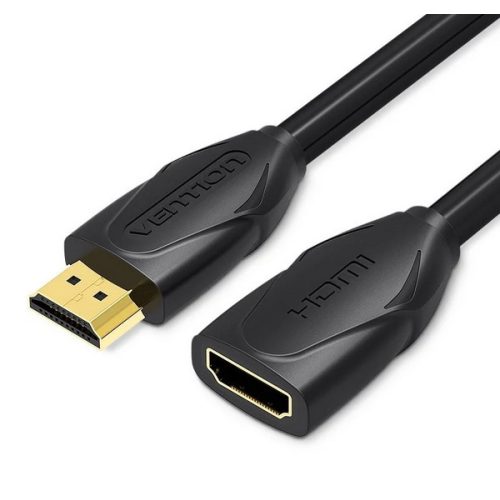 Vention HDMI/M -> HDMI/F (hosszabbító, fekete), 1m, kábel