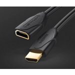 Vention HDMI/M -> HDMI/F (hosszabbító, fekete), 2m, kábel