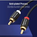 Vention 2*RCA/M -> 2*RCA/M , (audio,fekete), 1m, kábel