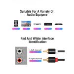 Vention 2*RCA/M -> 2*RCA/M , (audio,fekete), 1,5m, kábel