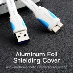 Vention USB-A 3.0/M -> Micro USB-B,  ( lapos,fekete),  0,2m, kábel