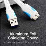 Vention USB-A 3.0/M -> Micro USB-B,  ( lapos,fekete),  0,5m, kábel