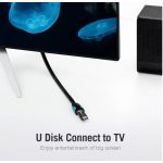 Vention USB 3.0,  (hosszabbító, lapos, fekete), 2m, kábel