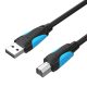 Vention USB-A 2.0 -> USB-B 2.0 (fekete), 10m, Vention