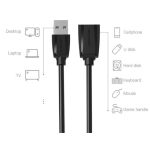 Vention USB-A 2.0/M -> USB-A 2.0/F  (hosszabbító,PVC,fekete), 0,5m, kábel