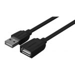 Vention USB-A 2.0/M -> USB-A 2.0/F  (hosszabbító,PVC,fekete), 1m, kábel