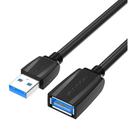 Vention USB 3.0,  (hosszabbító, fekete), 0,5m, kábel