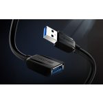 Vention USB 3.0,  (hosszabbító, fekete), 0,5m, kábel