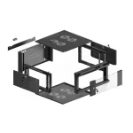 Lanberg WAFA-5604-10B 19 12U SZÉL:570mm MÉLY:600mm MAG:277mm összeszerelt üvegajtós fekete fali rack szekrény