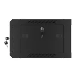 Lanberg WF01-6404-10B 19 4U SZÉL:600mm MÉLY:450mm MAG:290mm lapraszerelt üvegajtós fekete fali rack szekrény