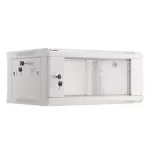 Lanberg WF01-6404-10S 19 4U SZÉL:600mm MÉLY:450mm MAG:290mm lapraszerelt üvegajtós szürke fali rack szekrény