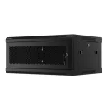 Lanberg WF01-6404-23B 19 4U SZÉL:600mm MÉLY:450mm MAG:512mm lapraszerelt perforált ajtós fekete fali rack szekrény