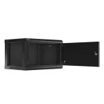 Lanberg WF01-6406-00B 19 6U SZÉL:600mm MÉLY:450mm MAG:600mm lapraszerelt fémajtós fekete fali rack szekrény