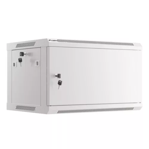 Lanberg WF01-6406-00S 19 6U SZÉL:600mm MÉLY:450mm MAG:600mm lapraszerelt fémajtós szürke fali rack szekrény
