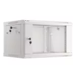 Lanberg WF01-6406-10S 19 6U SZÉL:600mm MÉLY:450mm MAG:379mm lapraszerelt üvegajtós szürke fali rack szekrény