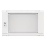 Lanberg WF01-6406-10S 19 6U SZÉL:600mm MÉLY:450mm MAG:379mm lapraszerelt üvegajtós szürke fali rack szekrény