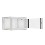 Lanberg WF01-6406-10S 19 6U SZÉL:600mm MÉLY:450mm MAG:379mm lapraszerelt üvegajtós szürke fali rack szekrény
